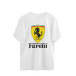 twisted logo oversized t shirt farebi
