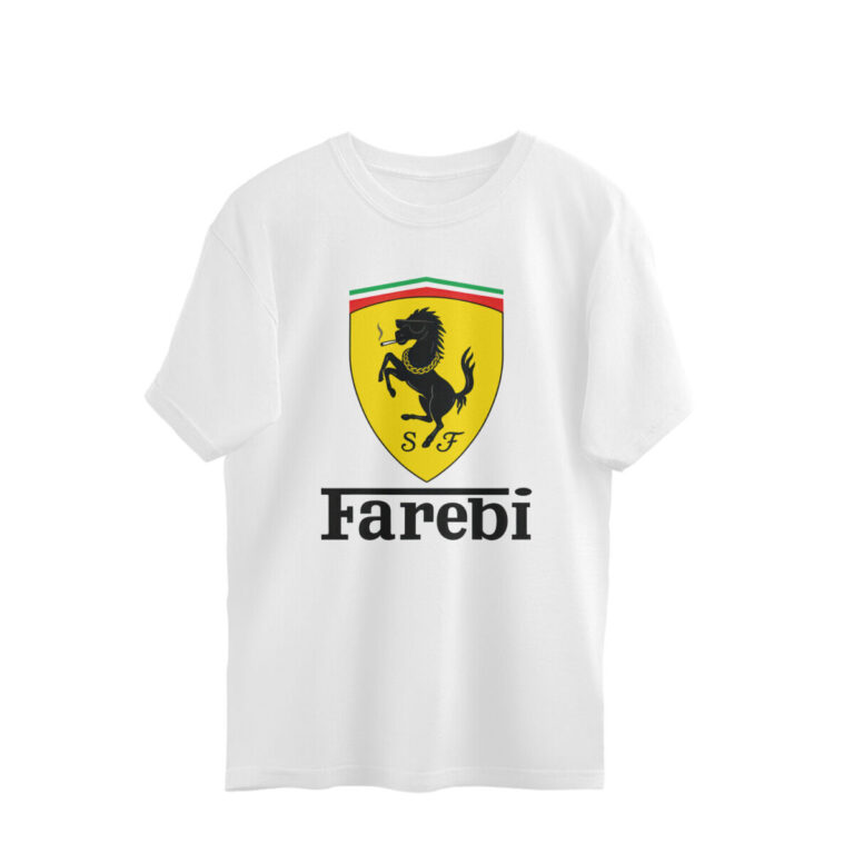 twisted logo oversized t shirt farebi
