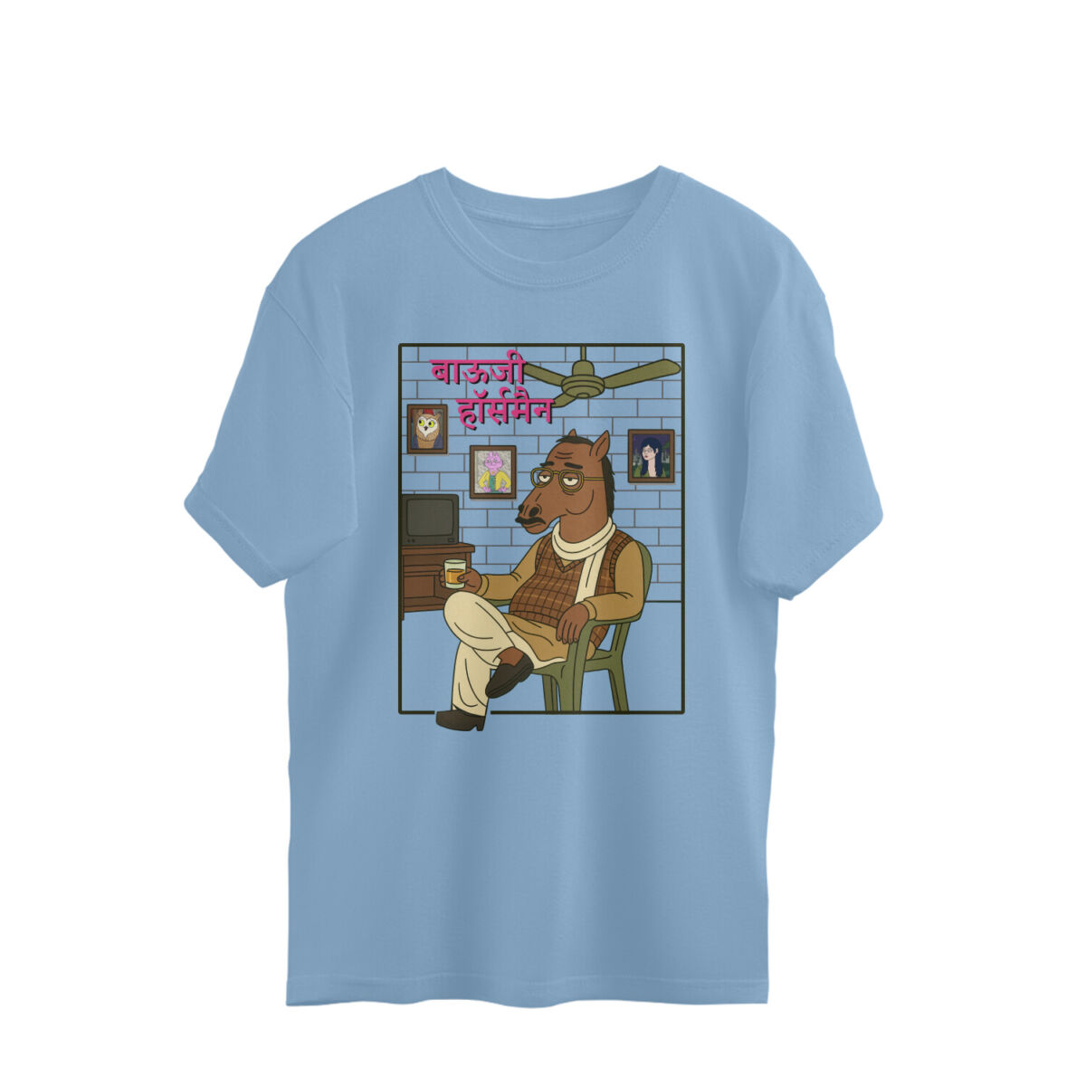 front-689db43ab4f92-Baby_Blue_S_Oversized_T-shirt.jpg horseman funny oversized t shirt – bauji horseman