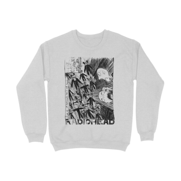 radiohead sweatshirt (both sides) scribble art