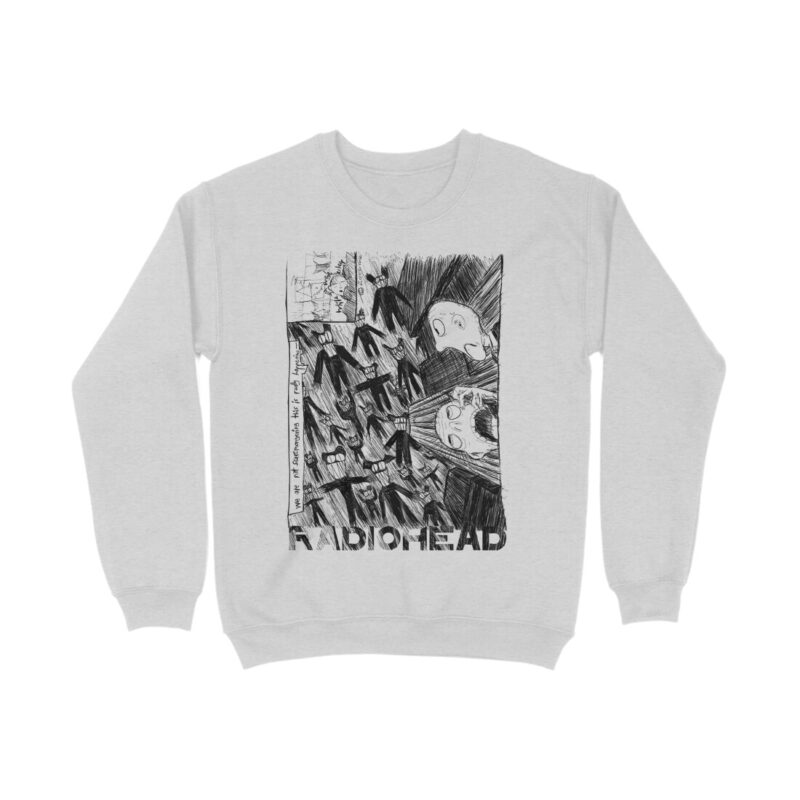 radiohead sweatshirt (both sides) scribble art