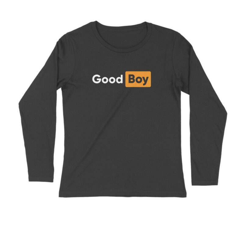 twisted logo full sleeves t shirt good boy