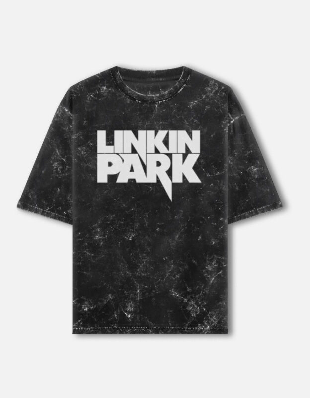 Size S Black Linkin Park Washed Oversized T-shirt - hybrid (both sides)