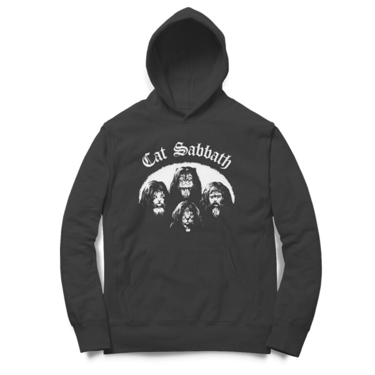funny metal band hoodie cat sabbath