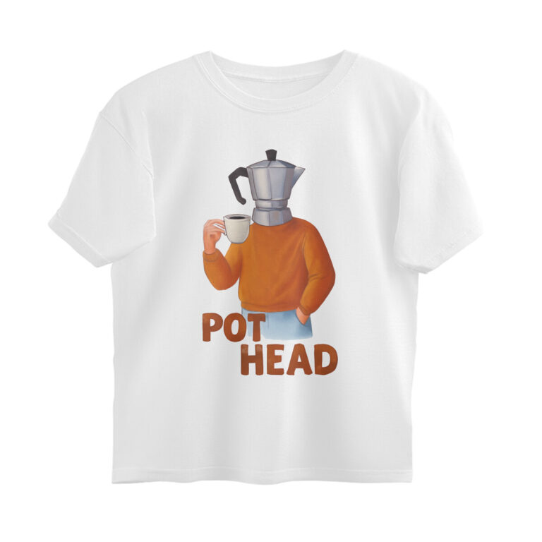 coffee lover oversized t shirt moka pot head