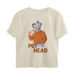 coffee lover oversized t shirt moka pot head