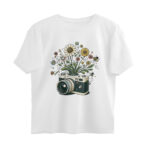 photography oversized t shirt camera flowers