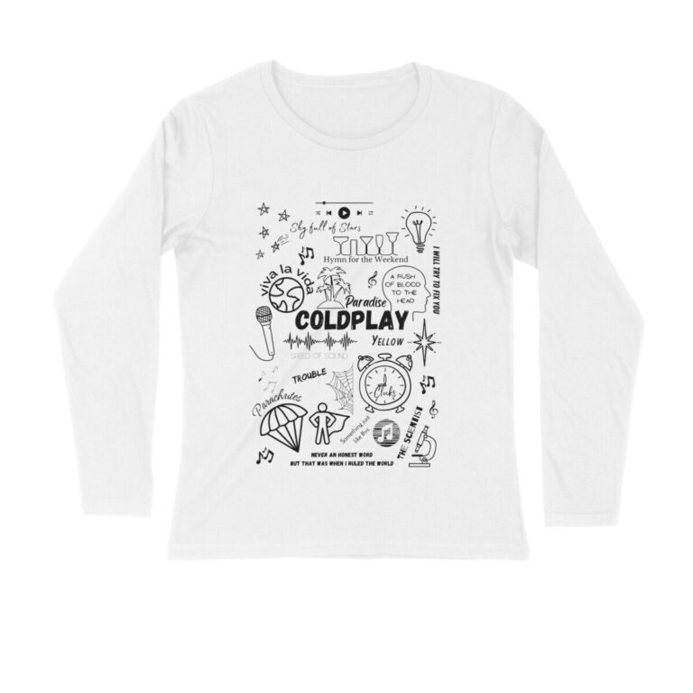 coldplay full sleeves t shirt collage