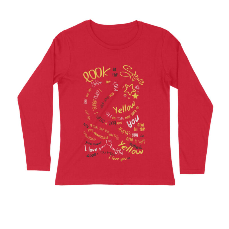 yellow song full sleeves tee lyrical