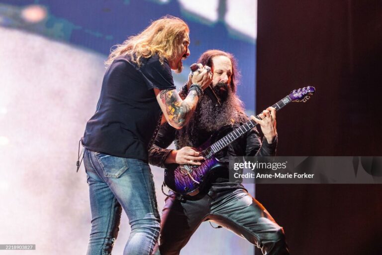 NORJE, SWEDEN - JUNE 05: 
James LaBrie and John Petrucci of Dream Theater performing live at Sweden Rock Festival on June 05, 2025 in Norje, Sweden. (Photo by Anne-Marie Forker/Redferns)