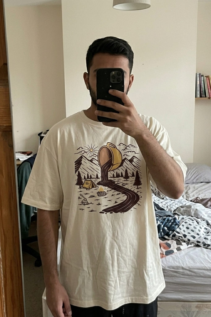 Click to view full screen coffee river oversized t shirt
