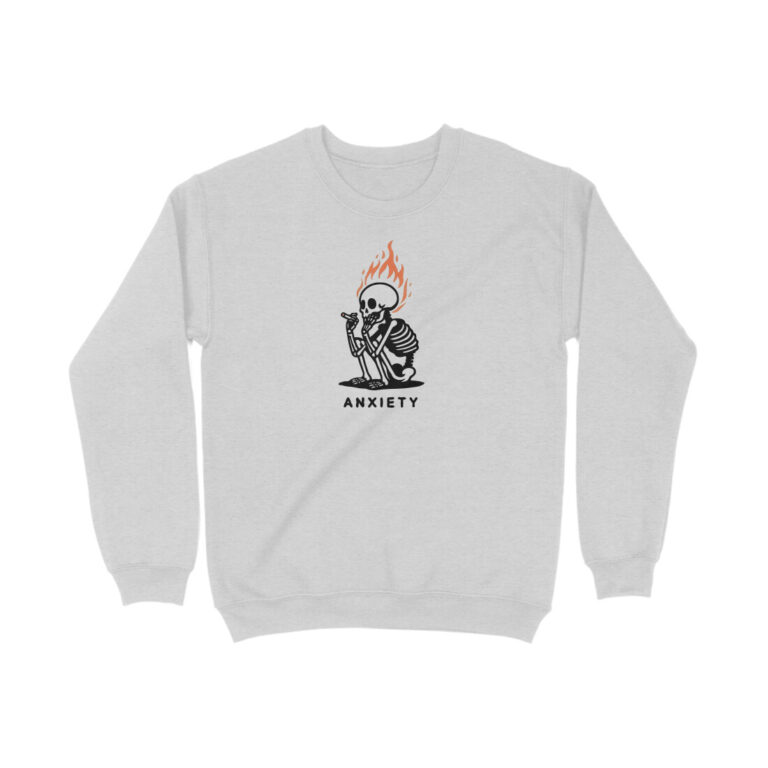 anxiety sweatshirt skull