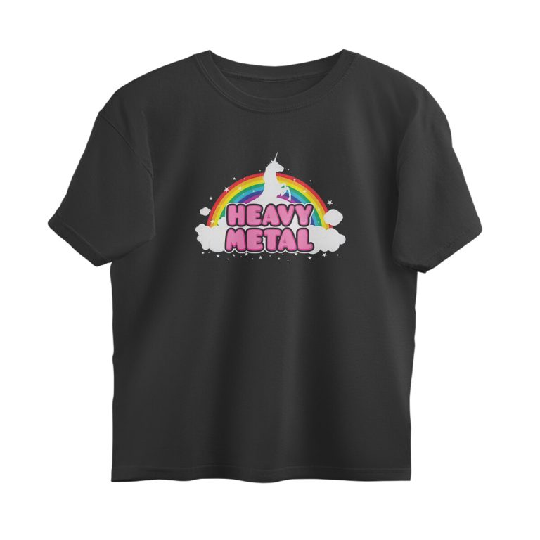heavy metal oversized t shirt unicorn