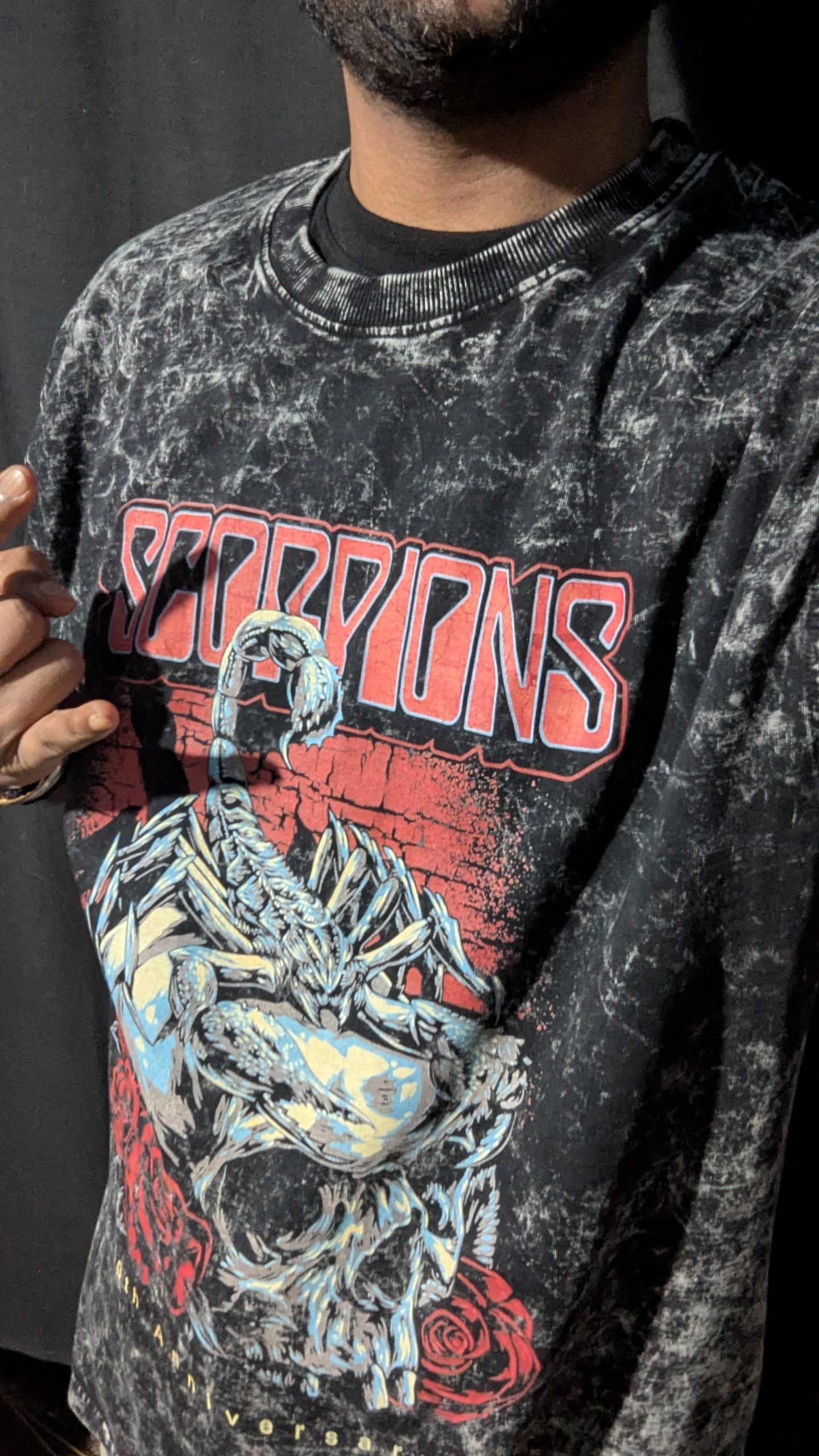 Click to view full screen scorpions washed oversized tee