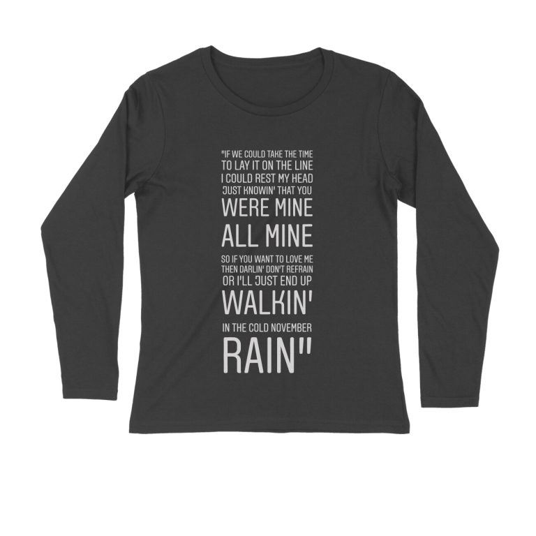 guns n roses full sleeves t shirt november rain lyrics