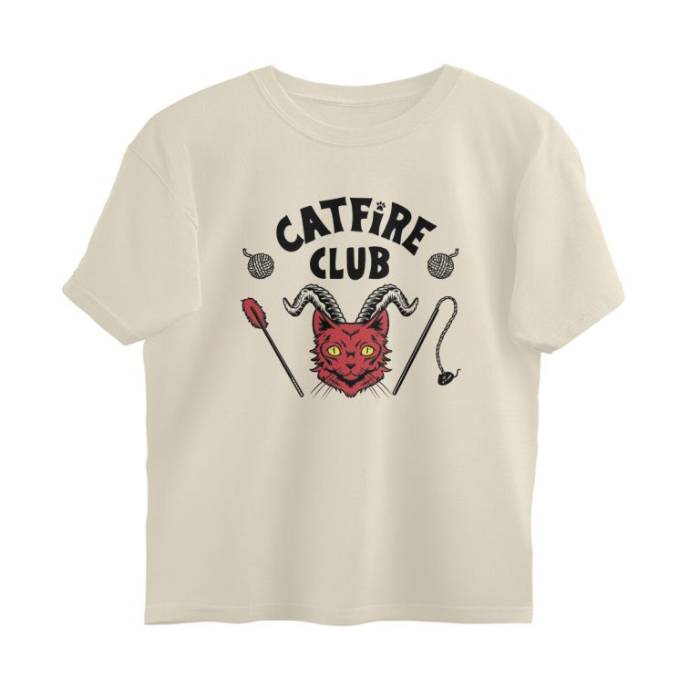 cat fire club oversized t shirt