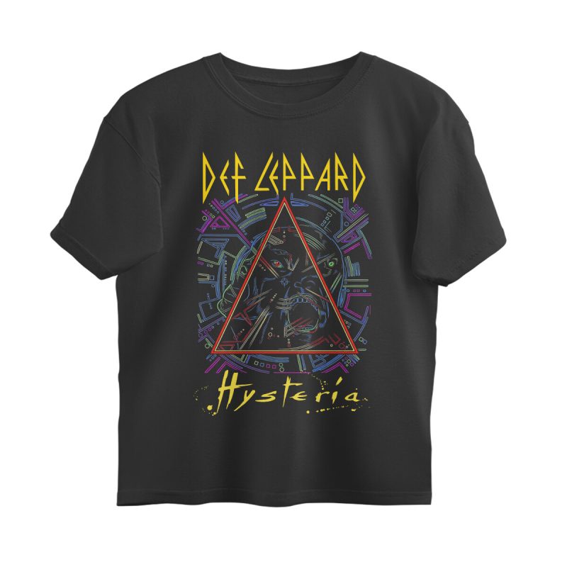 Size 2XL Black Def Leppard Oversized T-shirt - Hysteria Line Art