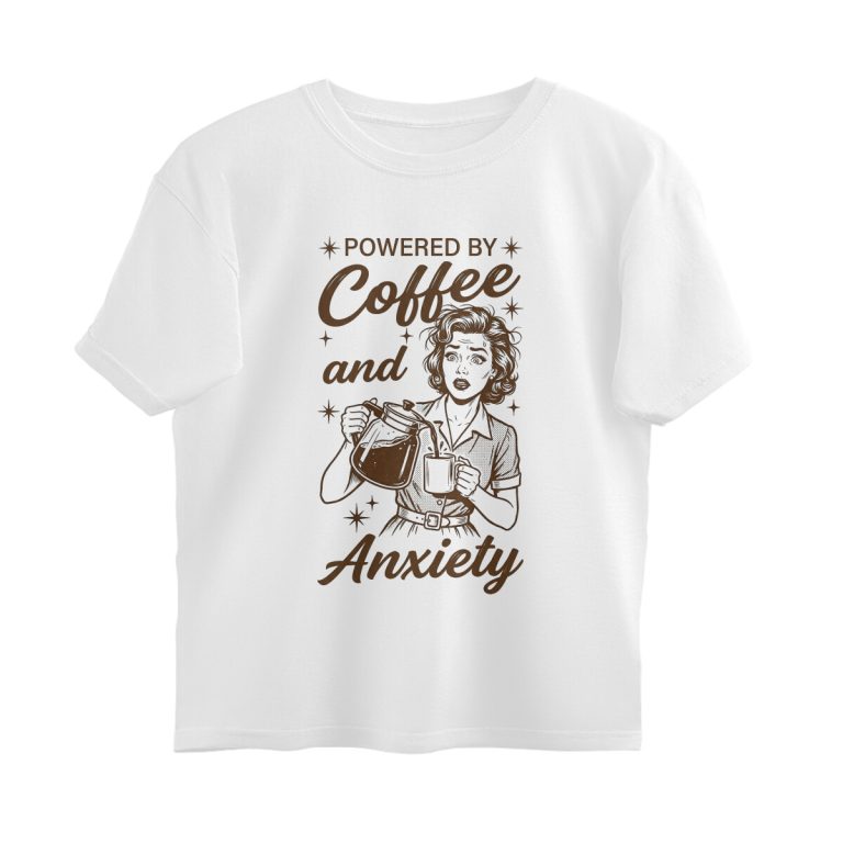 coffee and anxiety oversized t shirt retro graphic