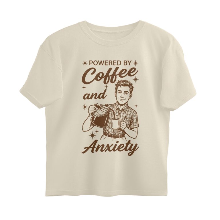 powered by coffee oversized t shirt