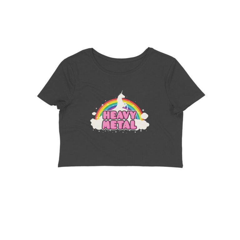 heavy metal unicorn crop top