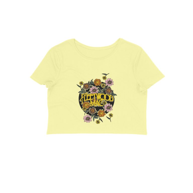fleetwood mac crop top floral design