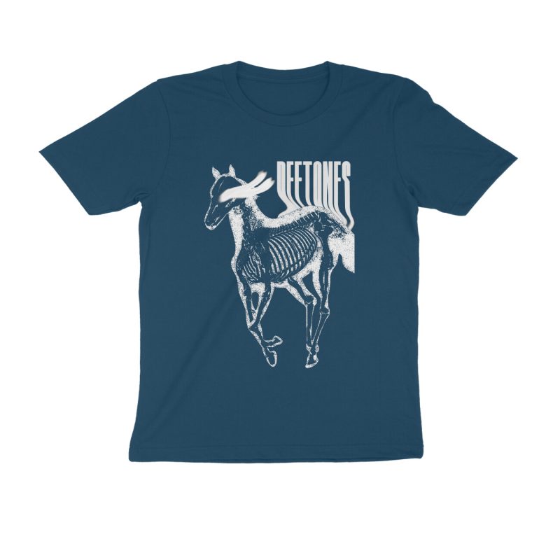 Size M Navy Blue Deftones T-shirt - Pony skeleton