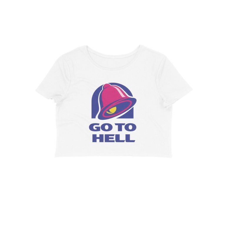 twisted logo crop top go to hell