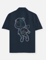 ye oversized shirt grad bear neon line art