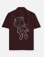 ye oversized shirt grad bear neon line art
