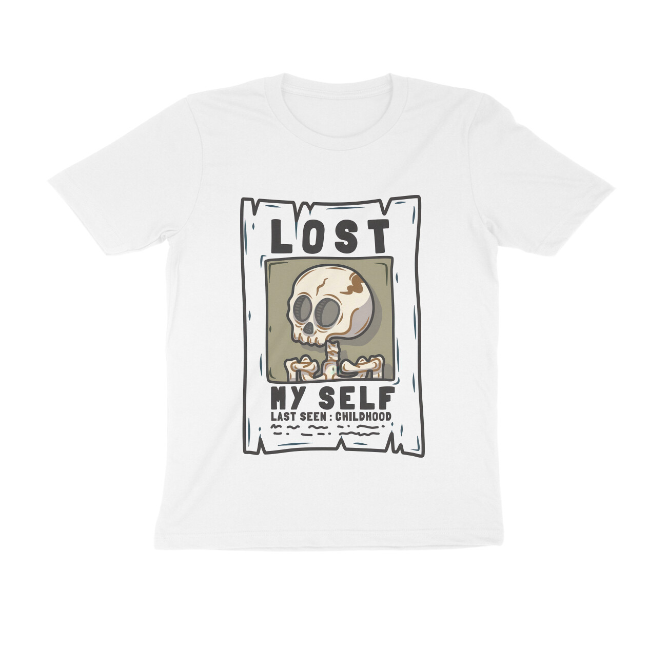 front-6a2aa3deb9532-White_S_Men_Round.jpg lost my self t shirt last seen childhood