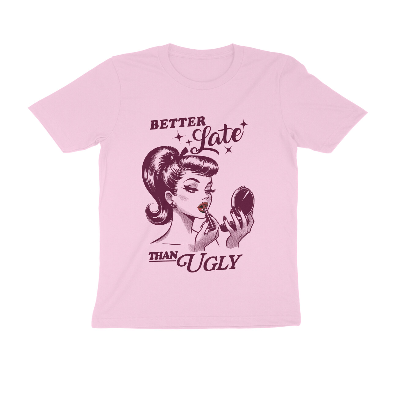 front-6a32adfaae0cf-Light_Pink_S_Men_Round.jpg better late than ugly t shirt