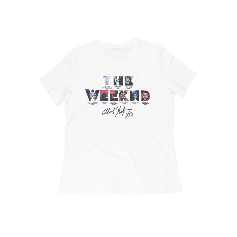 the weeknd womens t shirt album letters