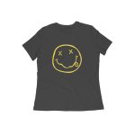 nirvana womens' t shirt smiley
