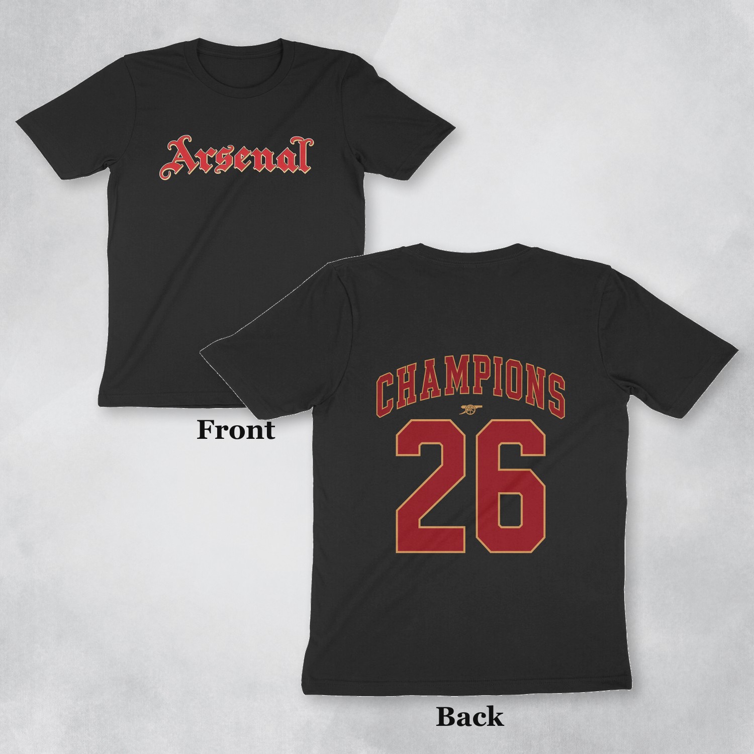 arsenal fc t shirt champions minimal front back arsenal fc t shirt champions minimal front back