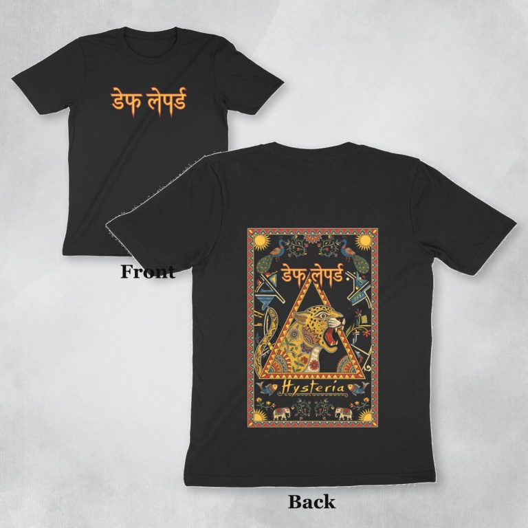def leppard t shirt indian art both sides front back