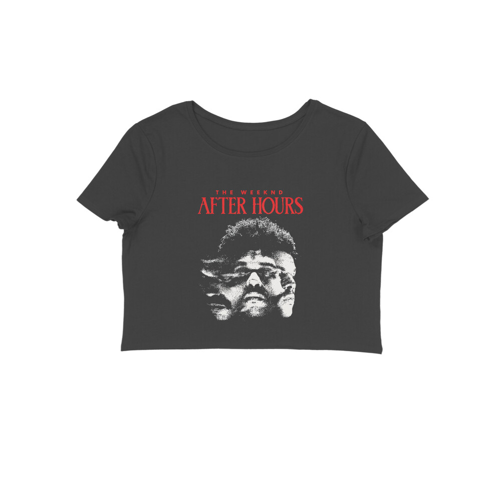 The Weeknd Crop Top - After Hours Faces - Black front 6a59f622b999d black s women crop top.jpg