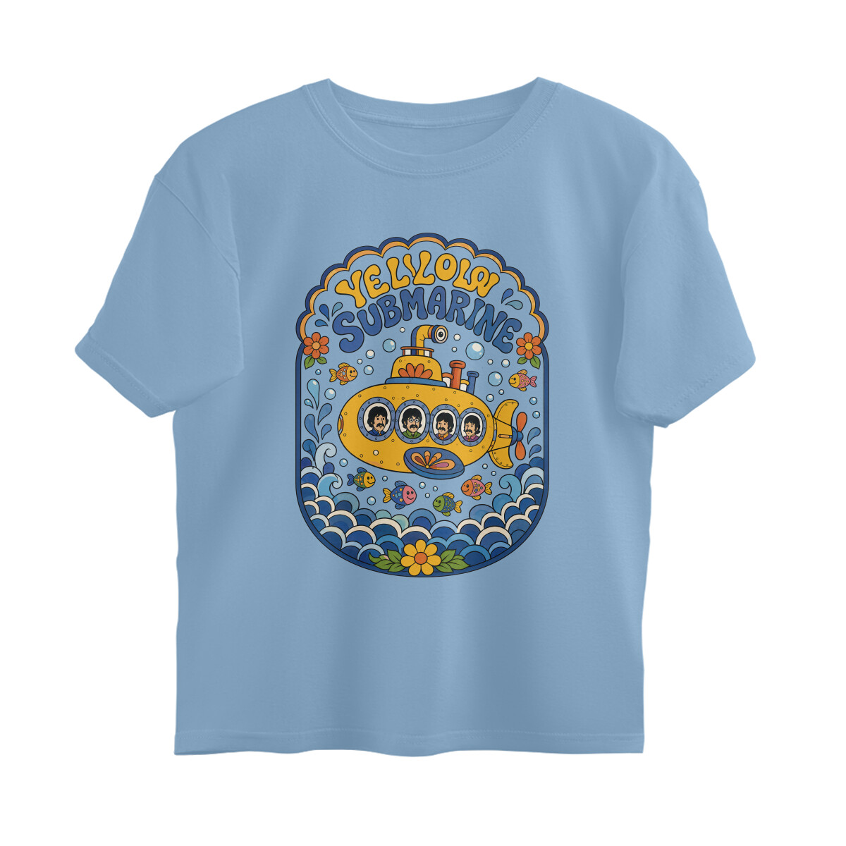 The Beatles Oversized T-shirt - Yellow Submarine Cute - Baby Blue front 6a65cd4d5be30 baby blue s oversized t shirt.jpg
