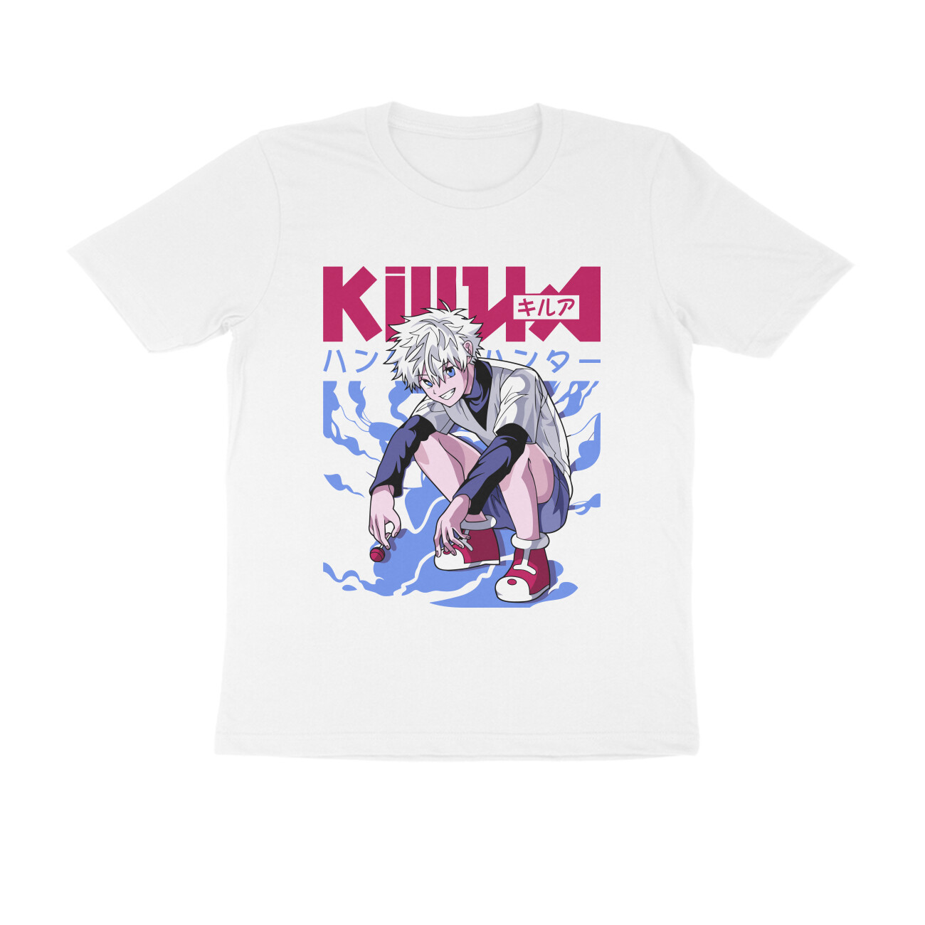 Hunter x Hunter T-shirt - Killua - White front 6a68a18dd10ed white s men round.jpg