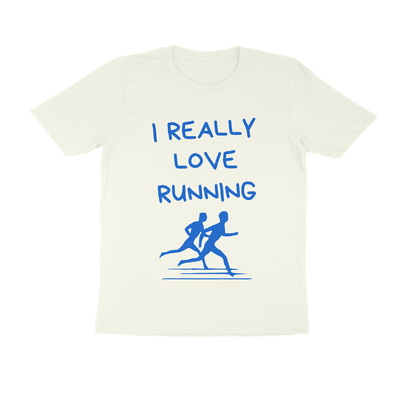 Running T-shirt - I Really Love Running - Ivory front 6a69ee3112481 ivory s men round.jpg