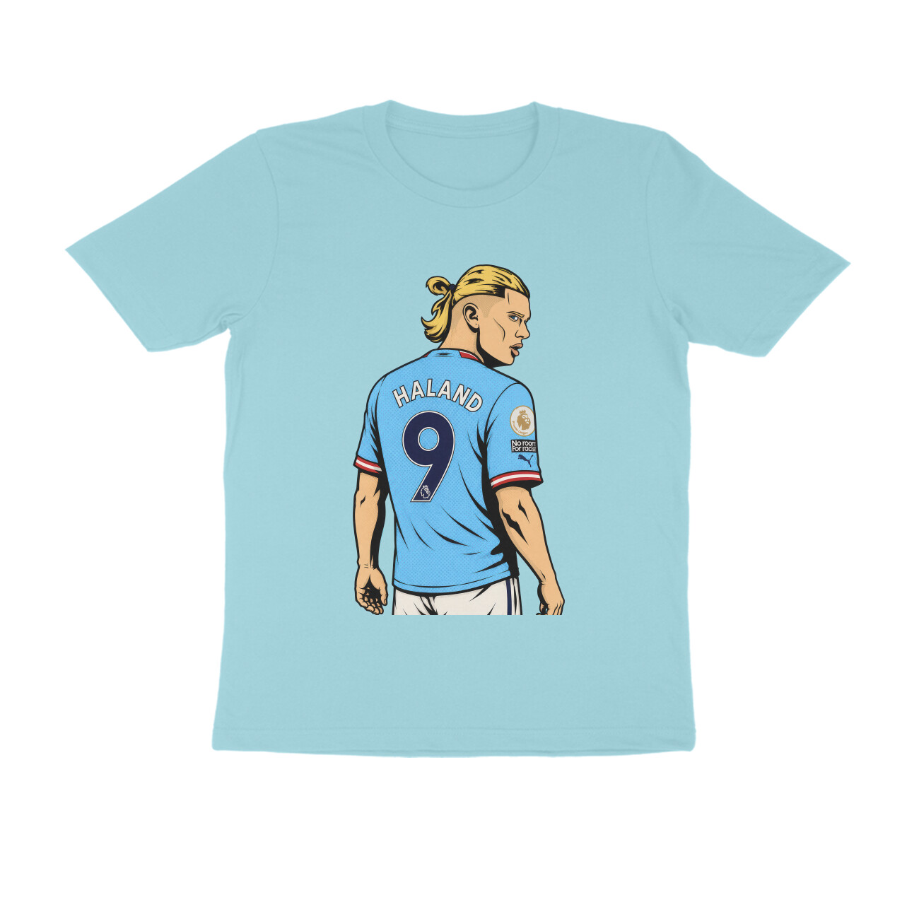 Haaland T-shirt - Jersey Number 9 - Surf Blue front 6a6ca66443ab6 surf blue s men round.jpg