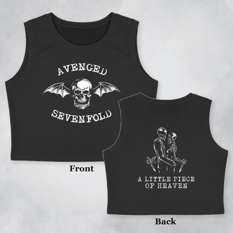 avenged sevenfold crop tank top both sides front back