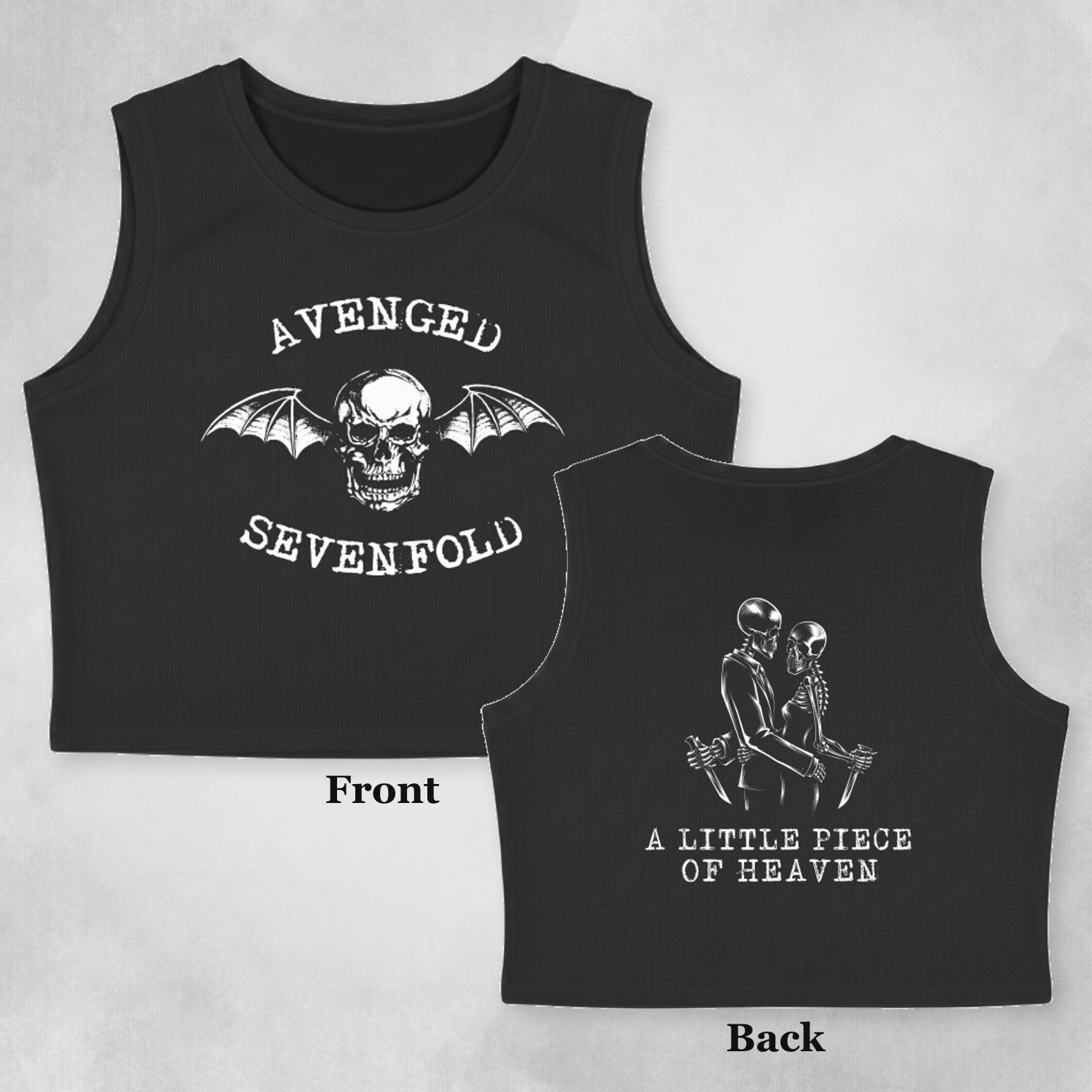avenged sevenfold crop tank top both sides front back avenged sevenfold crop tank top both sides front back