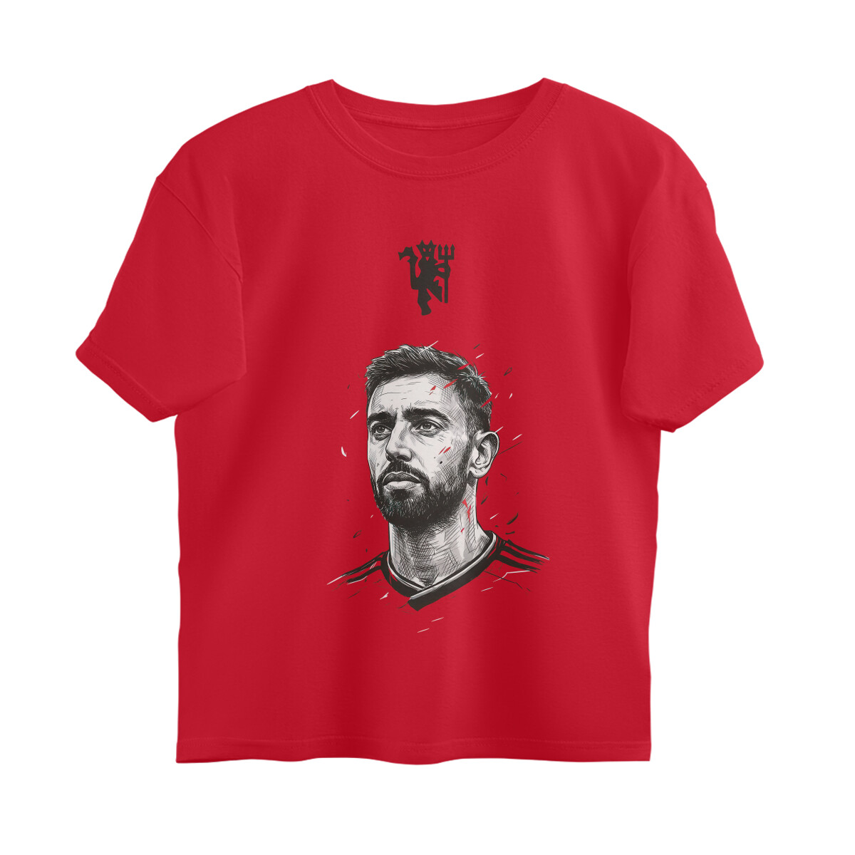 Manchester United Oversized T-shirt - Bruno Fernandes - Red front 6a6d19eaafdb0 red xs oversized t shirt.jpg
