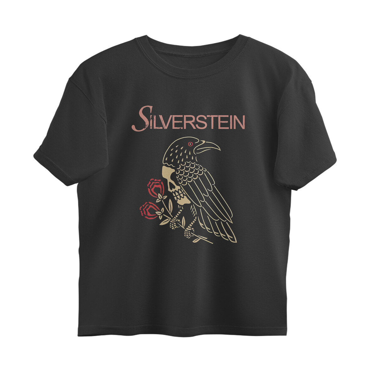 Silverstein Oversized T-shirt - Bird and Roses - Black front 6a6dfd41b85a9 black s oversized t shirt.jpg