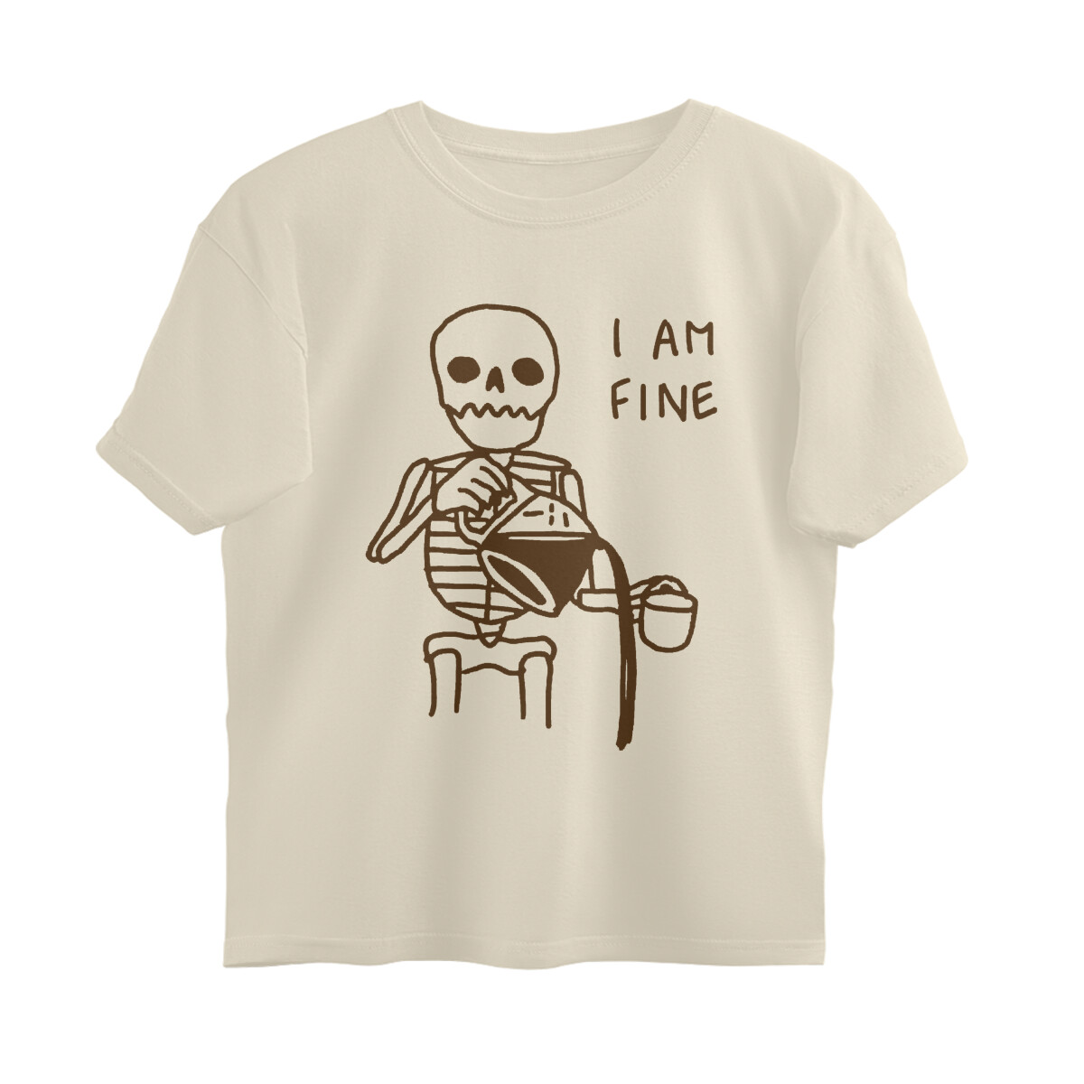 Skeleton Oversized T-shirt - I Am Fine - Off White front 6a74860118fed off white xs oversized t shirt.jpg