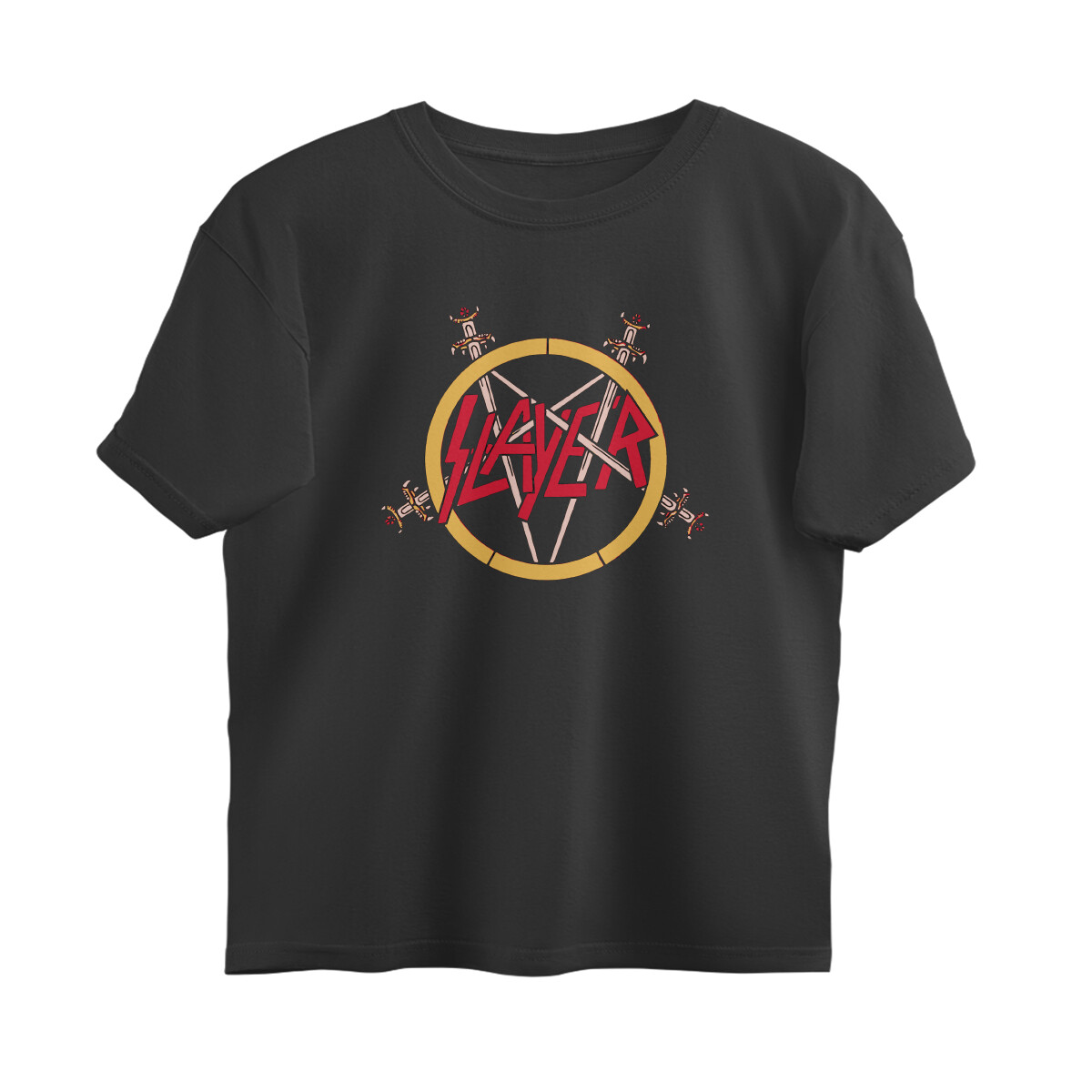 Slayer Oversized T-shirt - Pentagram Logo - Black front 6a74862b3b81b black s oversized t shirt.jpg