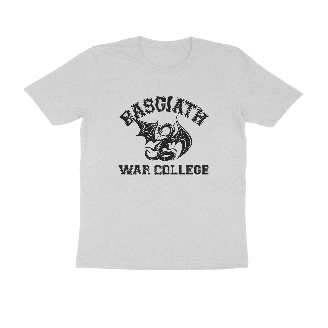 Fourth Wing T-shirt - Basgiath War College - Melange Grey front 6a7b9ea712ac6 melange grey s men round.jpg