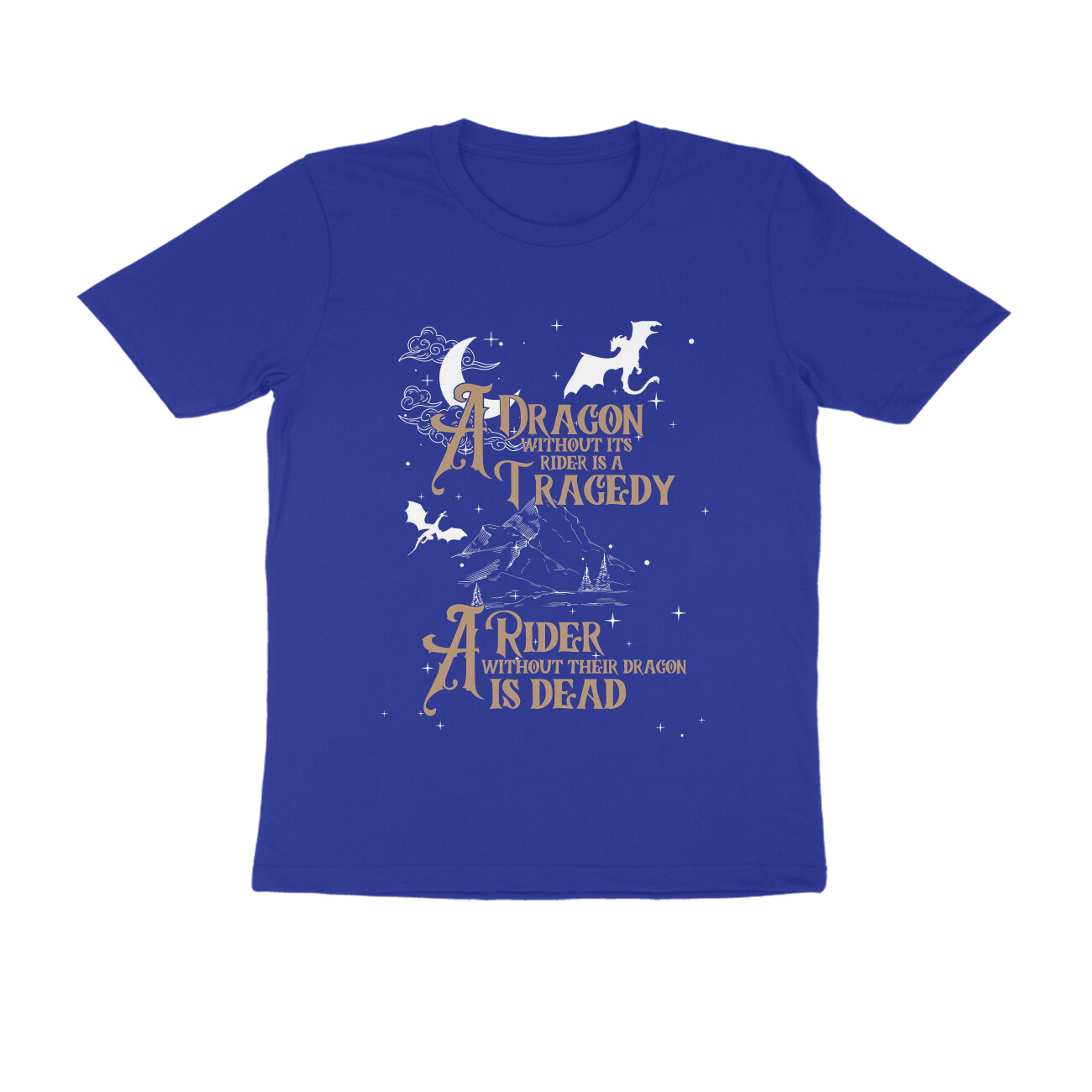 Fourth Wing T-shirt - Dragon Without Rider - Royal Blue front 6a7b9ede9e1bf royal blue s men round.jpg