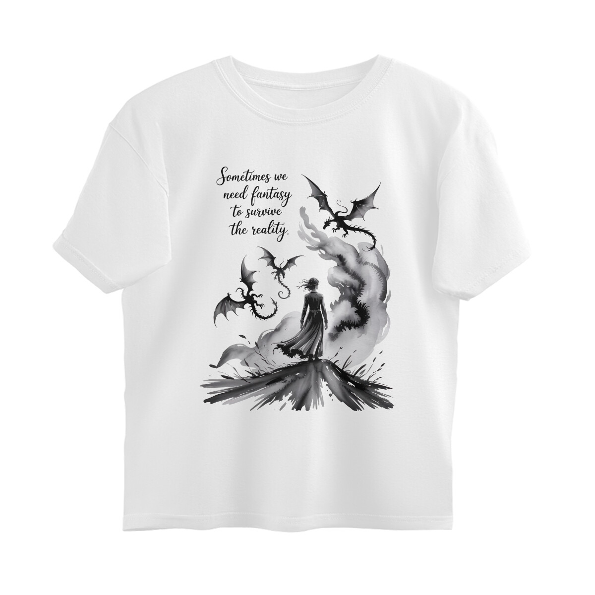 Fantasy Oversized T-shirt - Survive the Reality - White front 6a7c8c6c0e359 white s oversized t shirt.jpg