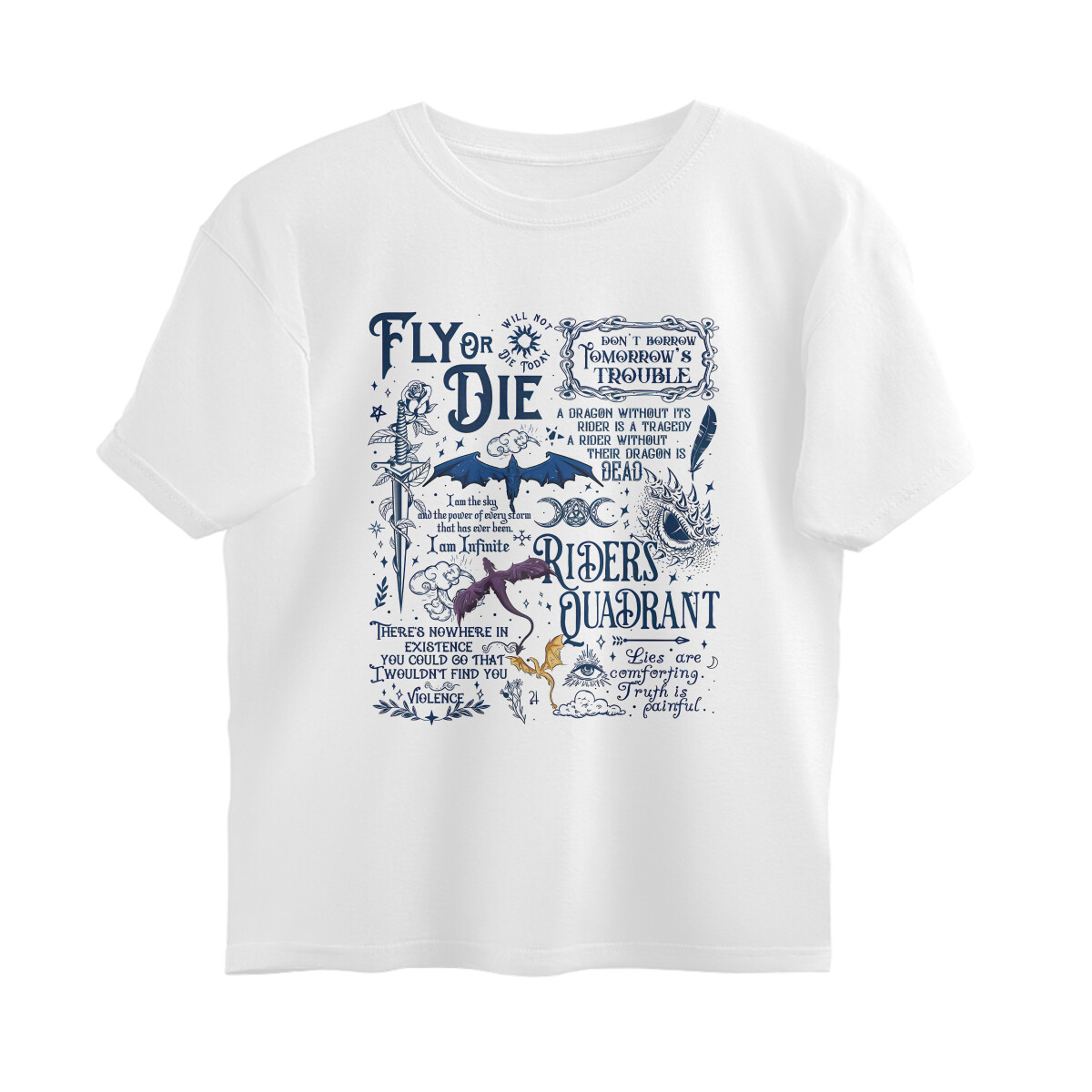 Fourth Wing Oversized T-shirt - Riders Quadrant Collage - White front 6a7c8d95c36f6 white s oversized t shirt.jpg